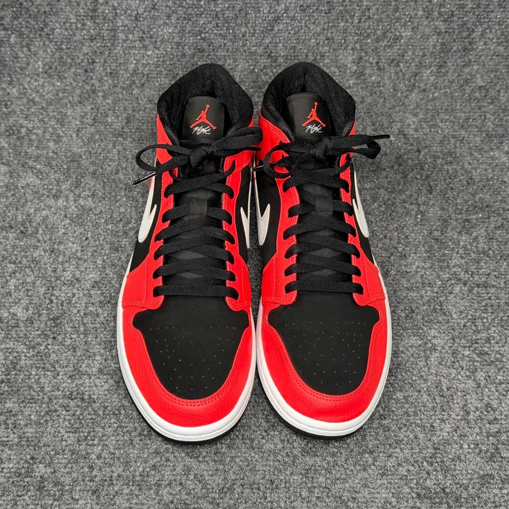 Jordan 1 Mid Shoes Men 10.5 Infrared 23 Red Black Athleitc Retro Hooping Sneaker - Picture 3 of 14